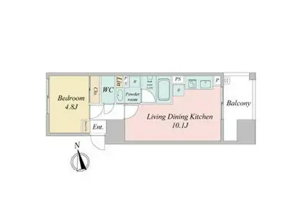 デュオフラッツ今池フレナ(1LDK/4階)の間取り写真