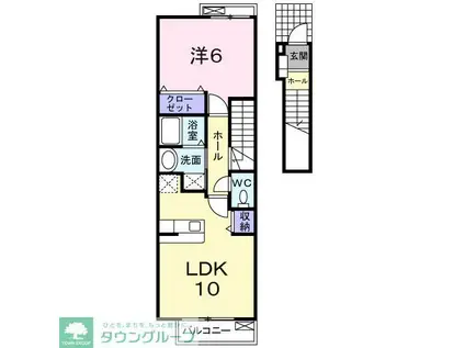 ラヴェンデル アインツ(1LDK/2階)の間取り写真