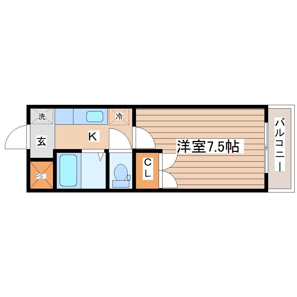 ファーイーストメゾン(1K/4階)の間取り写真