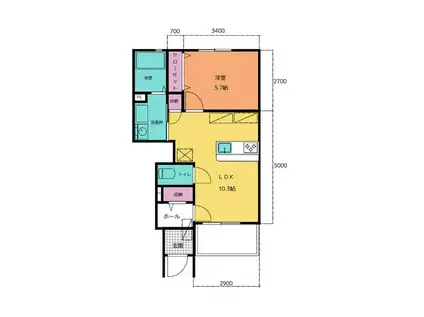 サンシャイン プラザB棟(1LDK/1階)の間取り写真