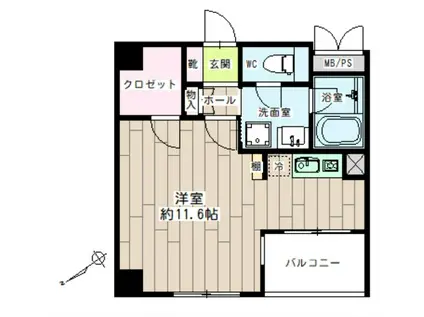 サンリバーオオモリ(ワンルーム/8階)の間取り写真
