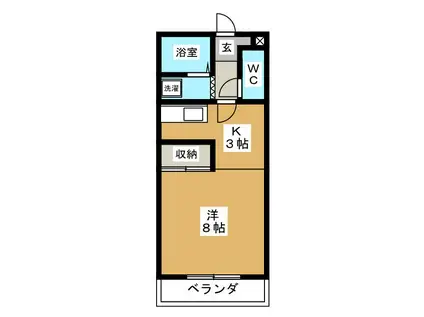 BANKS(1K/1階)の間取り写真