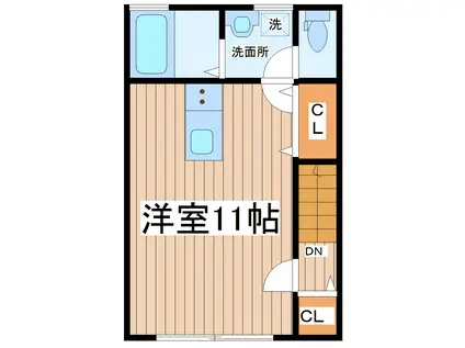 ファニスタ保春院前丁(ワンルーム/2階)の間取り写真