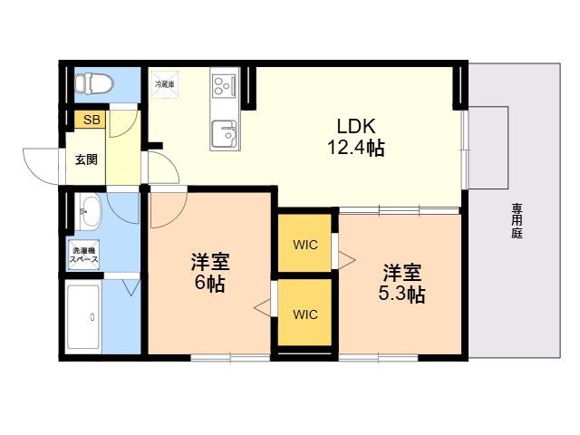 D-ROOM平田台(2LDK/1階)の間取り写真