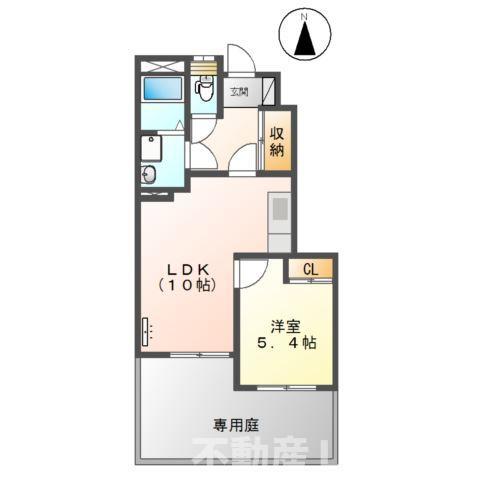 エミスフェール(1LDK/1階)の間取り写真