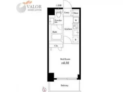 COURT BLANCHE(1K/2階)の間取り写真