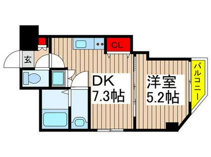 ミッキーハウス八千代台(1DK/4階)の間取り写真