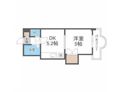 エンドレスリバーサイド(1DK/4階)の間取り写真