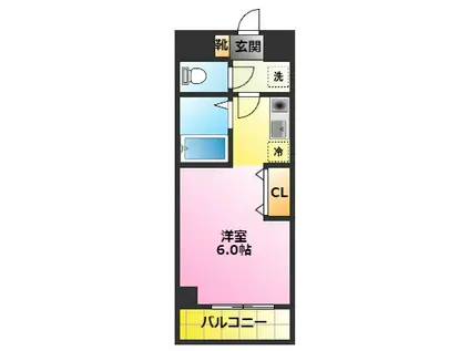 EXIA元住吉(ワンルーム/5階)の間取り写真