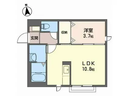 シャーメゾン中野(1LDK/2階)の間取り写真