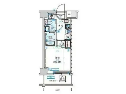 GENOVIA原木中山IISKYGARDEN(1K/3階)の間取り写真