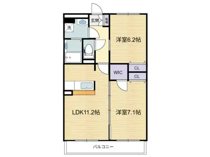 F.Mフェニックス(2LDK/2階)の間取り写真