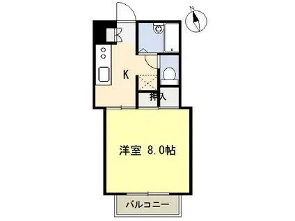 ハイネス子平町(1K/2階)の間取り写真