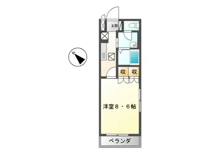 ウェルコート(1K/1階)の間取り写真