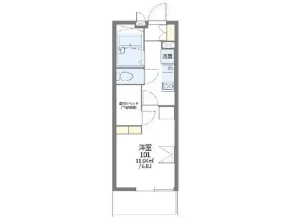 レオパレス大和田(1K/3階)の間取り写真