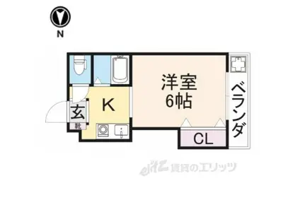 スタジオM(1K/3階)の間取り写真