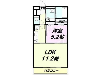 入間サザンヒルズ(1LDK/2階)の間取り写真