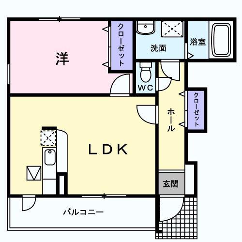 サニー KII(1LDK/1階)の間取り写真