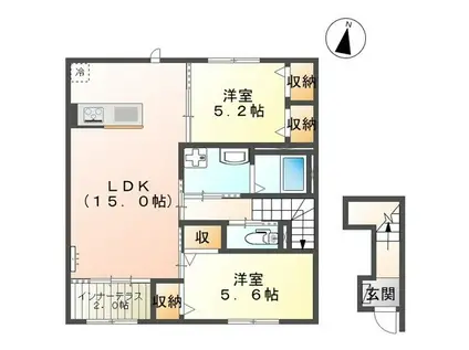 COLINA(2LDK/2階)の間取り写真