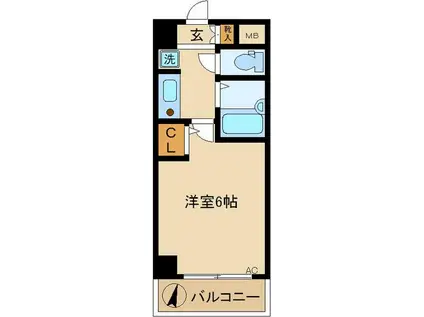 グローリーハイツ(1K/1階)の間取り写真