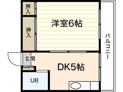まるみビル(1DK/5階)の間取り写真