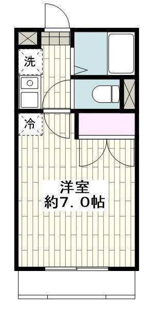 グランコンフォート本厚木(1K/3階)の間取り写真