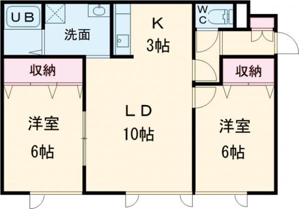 ブルーム(2LDK/1階)の間取り写真