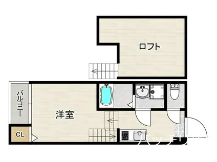 箱崎一丁目Bコーポ(1K/2階)の間取り写真