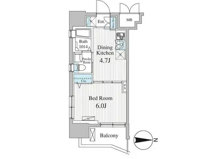 オークスクエア雷門(1DK/9階)の間取り写真