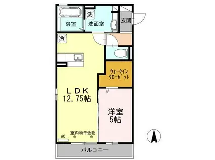 プリメーラ参番館(1LDK/3階)の間取り写真