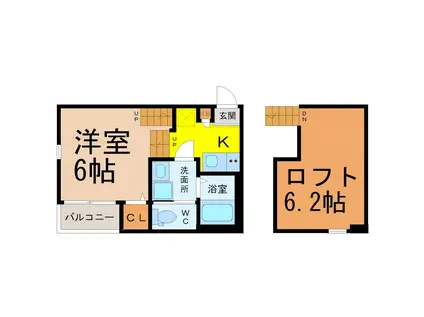 ハーモニーテラス平出町II(1SK/1階)の間取り写真