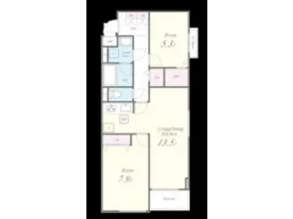 MORRIS芝(2LDK/3階)の間取り写真