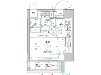 LEA横濱関内弐番館(1K/8階)の間取り写真