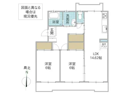 パークテラス長堀 8号館(2LDK/3階)の間取り写真