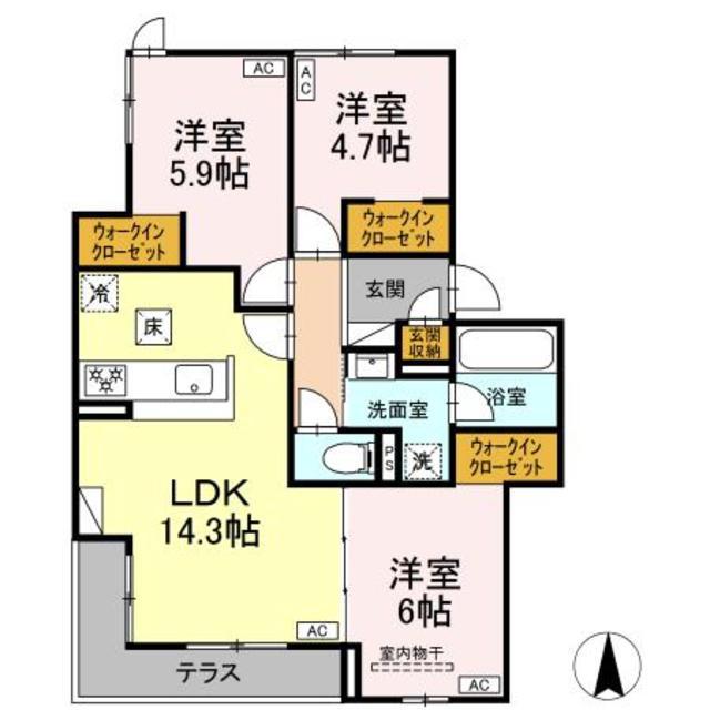 DーROOM長泉町竹原PJ 工事(3LDK/1階)の間取り写真