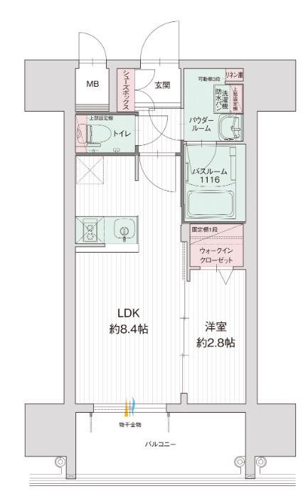 グランフォーレ久留米駅プレミア(1LDK/2階)の間取り写真