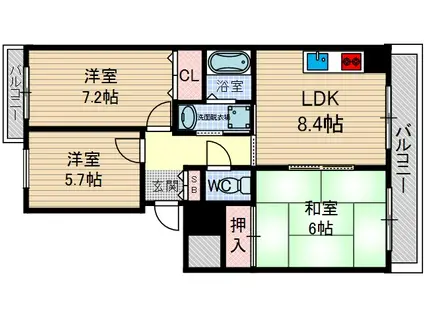 エスパシオ水尾(3LDK/1階)の間取り写真