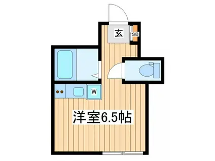ヒルサイドテラス山手B棟(1K/1階)の間取り写真