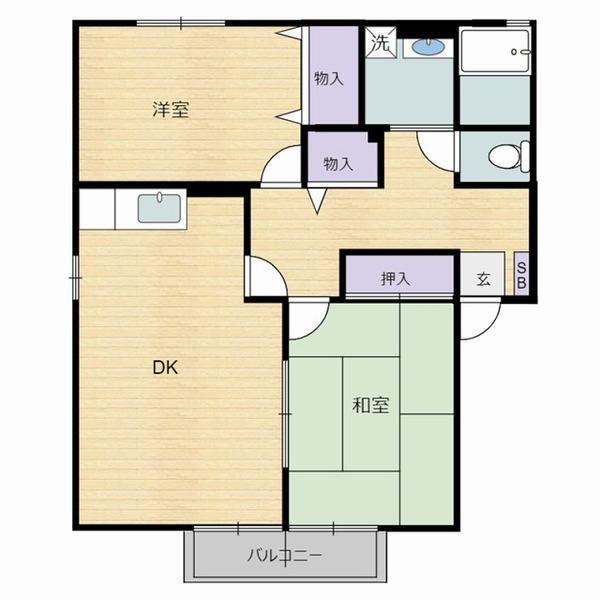 コーポBEEI(2LDK/2階)の間取り写真