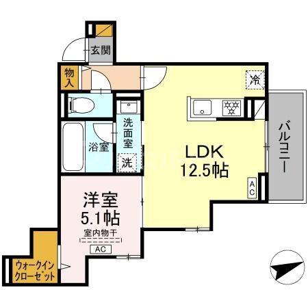 D-STELLA(1LDK/2階)の間取り写真