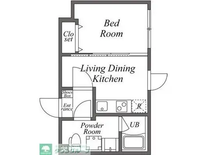 ユーレジデンス下北沢(1DK/B1階)の間取り写真