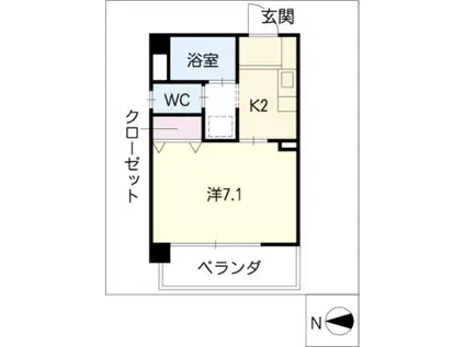 リエス塩釜口(1K/3階)の間取り写真