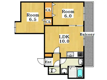 アドバンス松田II番館(2LDK/3階)の間取り写真