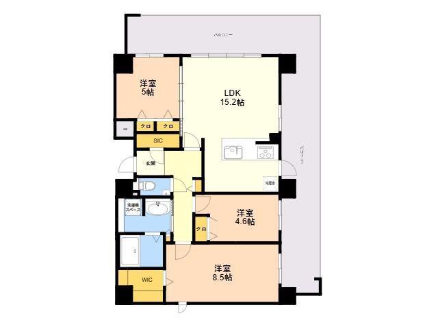 S-RESIDENCE百道AUREATE(3LDK/5階)の間取り写真