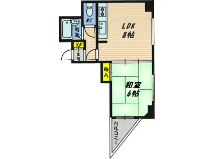 レジデンス野江(1LDK/4階)の間取り写真