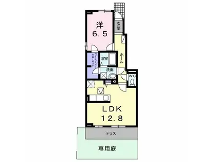 カスターニャ(1LDK/1階)の間取り写真