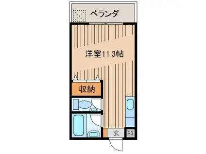 コーポラスKINA(ワンルーム/1階)の間取り写真