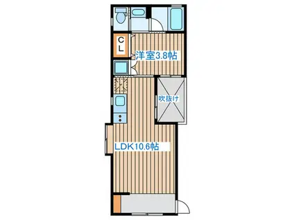 LAND長町(1LDK/2階)の間取り写真