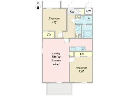 覚王山グラシオン(2LDK/3階)の間取り写真