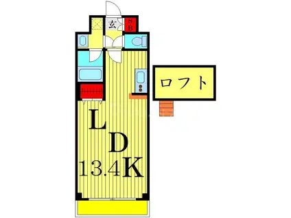 ル シエル(ワンルーム/3階)の間取り写真